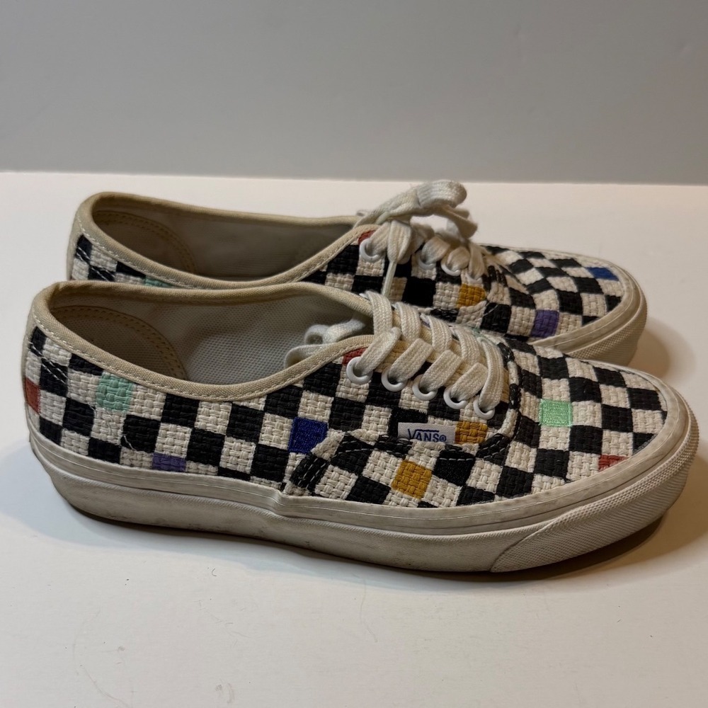 Vans Authentic NeedlePoint 44DX Sneakers Womens 8 Woven Checkerboard Low Top